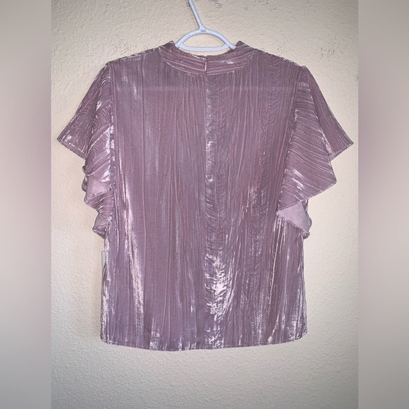 NWOT Marciano Flutter Sleeve Crushed Velvet Top - Picture 9 of 17